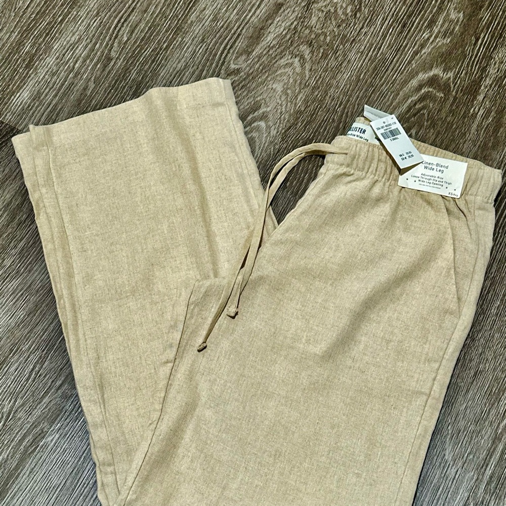 Hollister Adjustable-Rise Women's  Wide Leg Pants Linen-Blend XS Regular